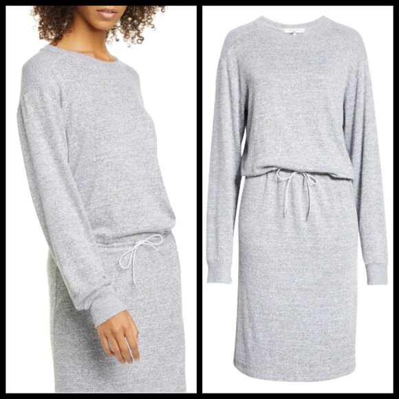 💕RAG & BONE💕 Avryl Long Sleeve Midi Sweater Dress Light Heather Gray Medium M - Picture 9 of 16